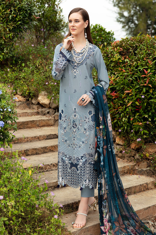 ALICE BLUE-3PC LAWN EMBROIDERED SUIT-Z-809