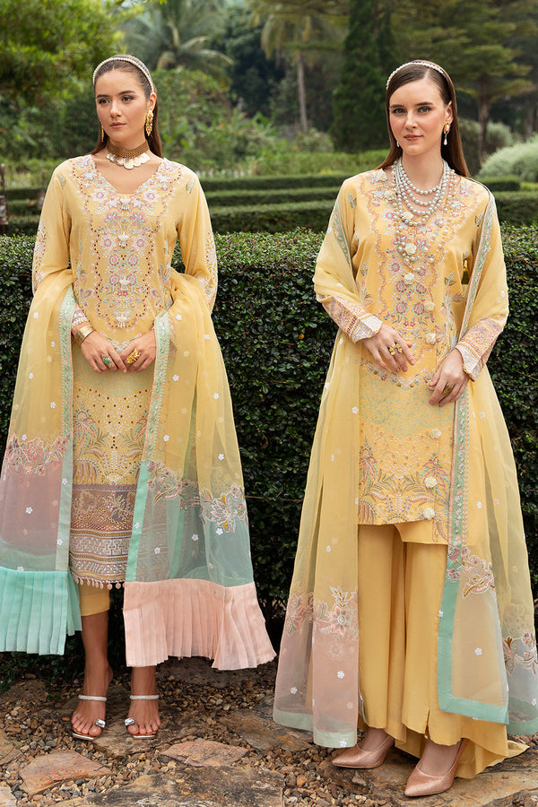 MELLOW YELLOW-3PC LAWN EMBROIDERED SUIT-Z-806