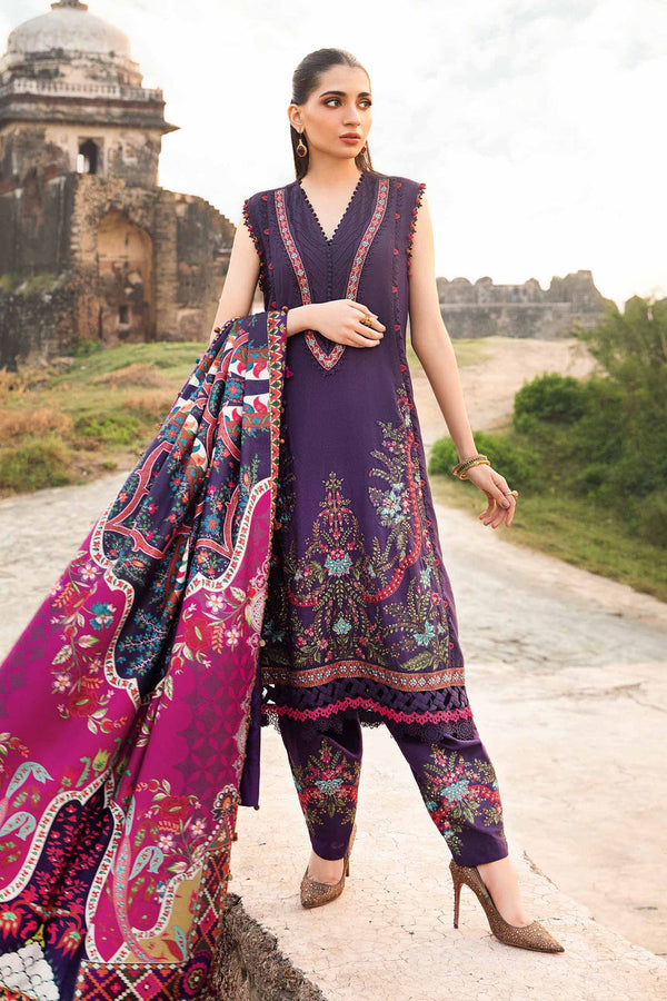 3 Piece Printed Linen Suit | MPT-2402-A