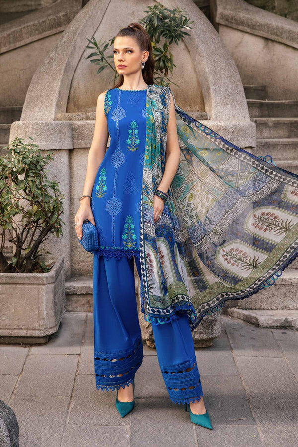 3 Piece Printed Cambric Suit | MPT-2303-A