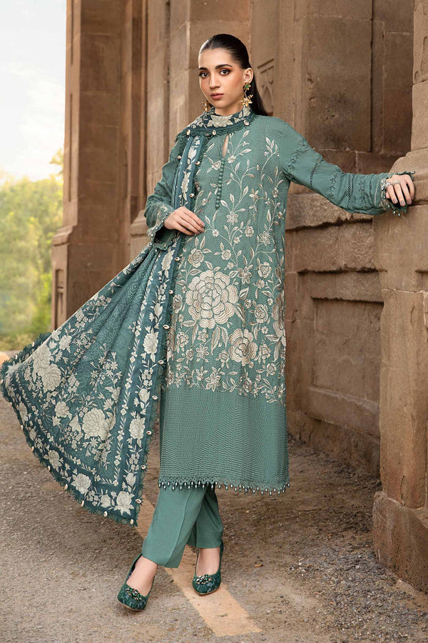 3 Piece Printed Linen Suit | MPT-2408-A