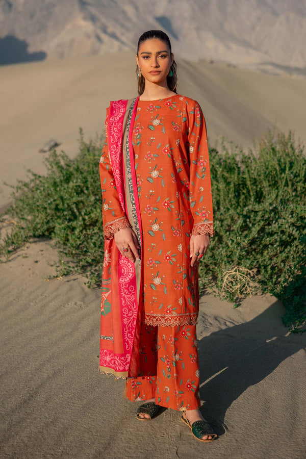 3 Pc Printed Khaddar Suit | 505-B