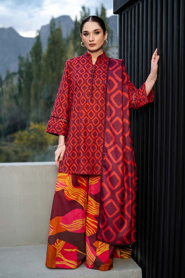 3 Pc Printed Khaddar Suit | 506-B