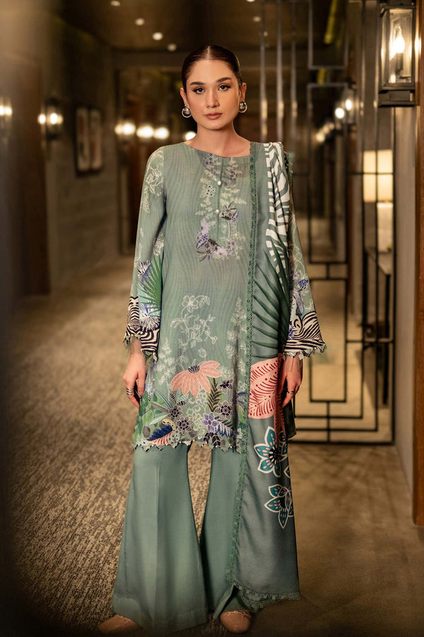 3 Pc Printed Linen Suit | 512-B